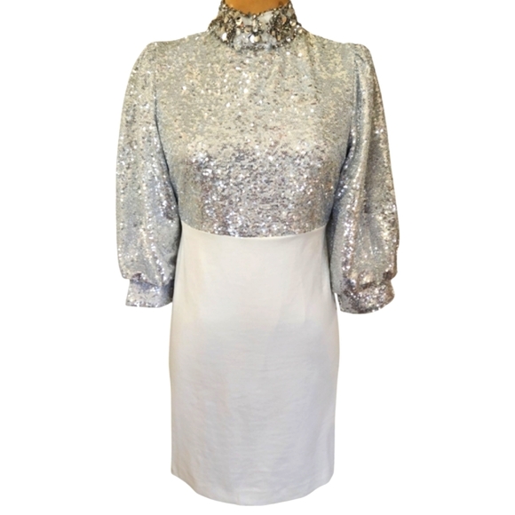 BOSTON PROPER🔖NWT! Sequined Sheath Cocktail Dress - Size 8 - Picture 4 of 17